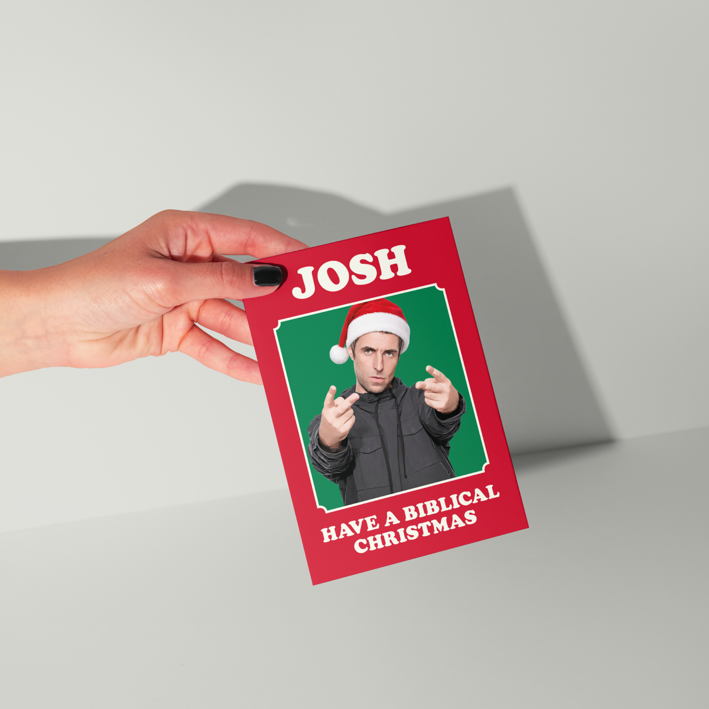 Funny Liam Gallagher Personalised Christmas Card