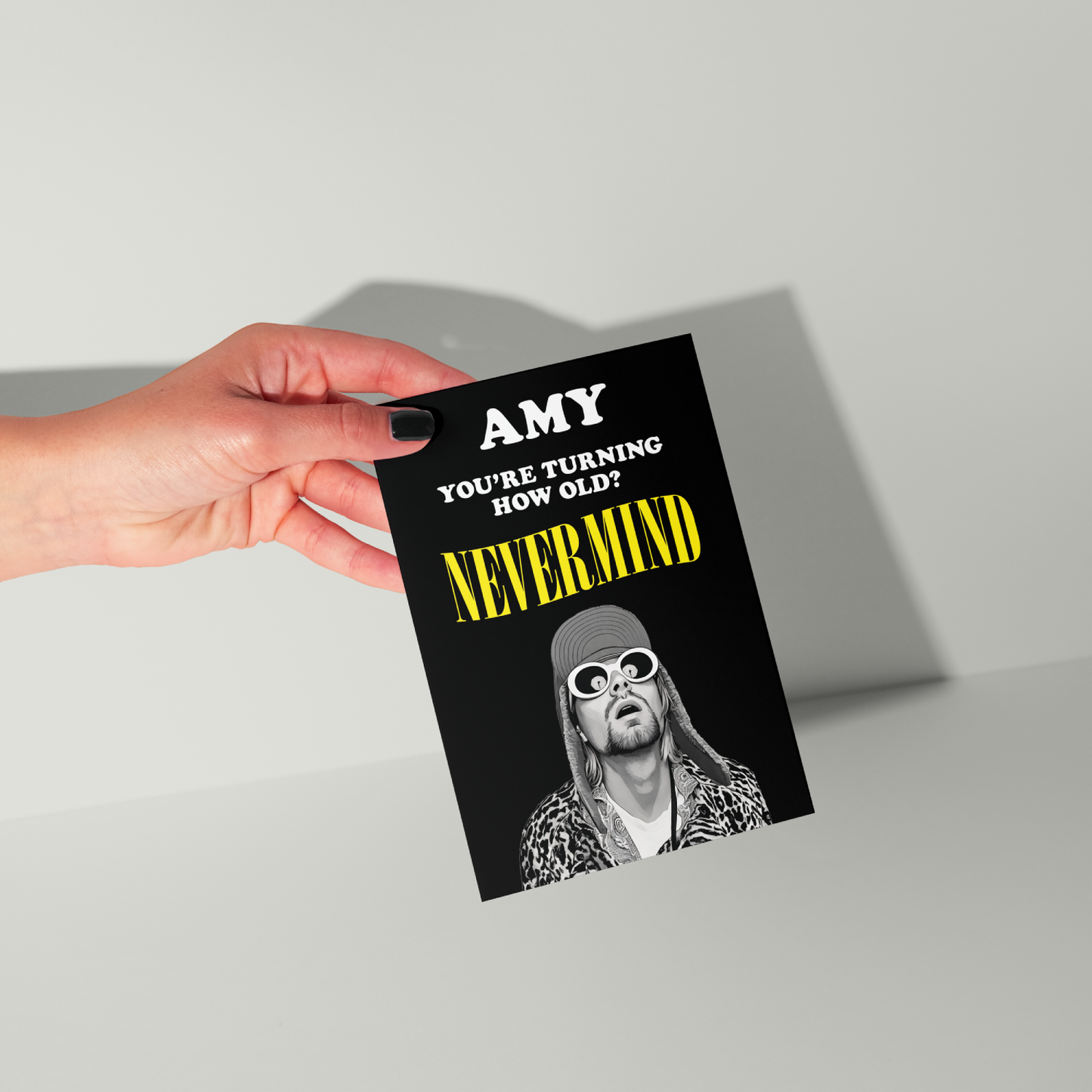 Funny Nirvana Personalised Birthday Card