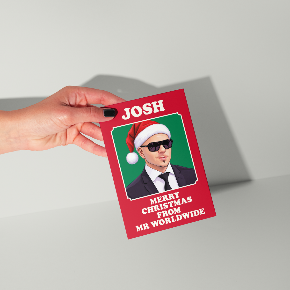 Funny Pitbull Personalised Christmas Card