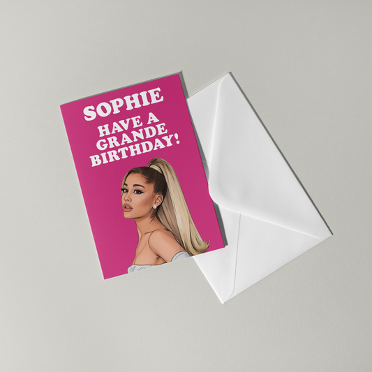 Funny Ariana Grande Personalised Birthday Card