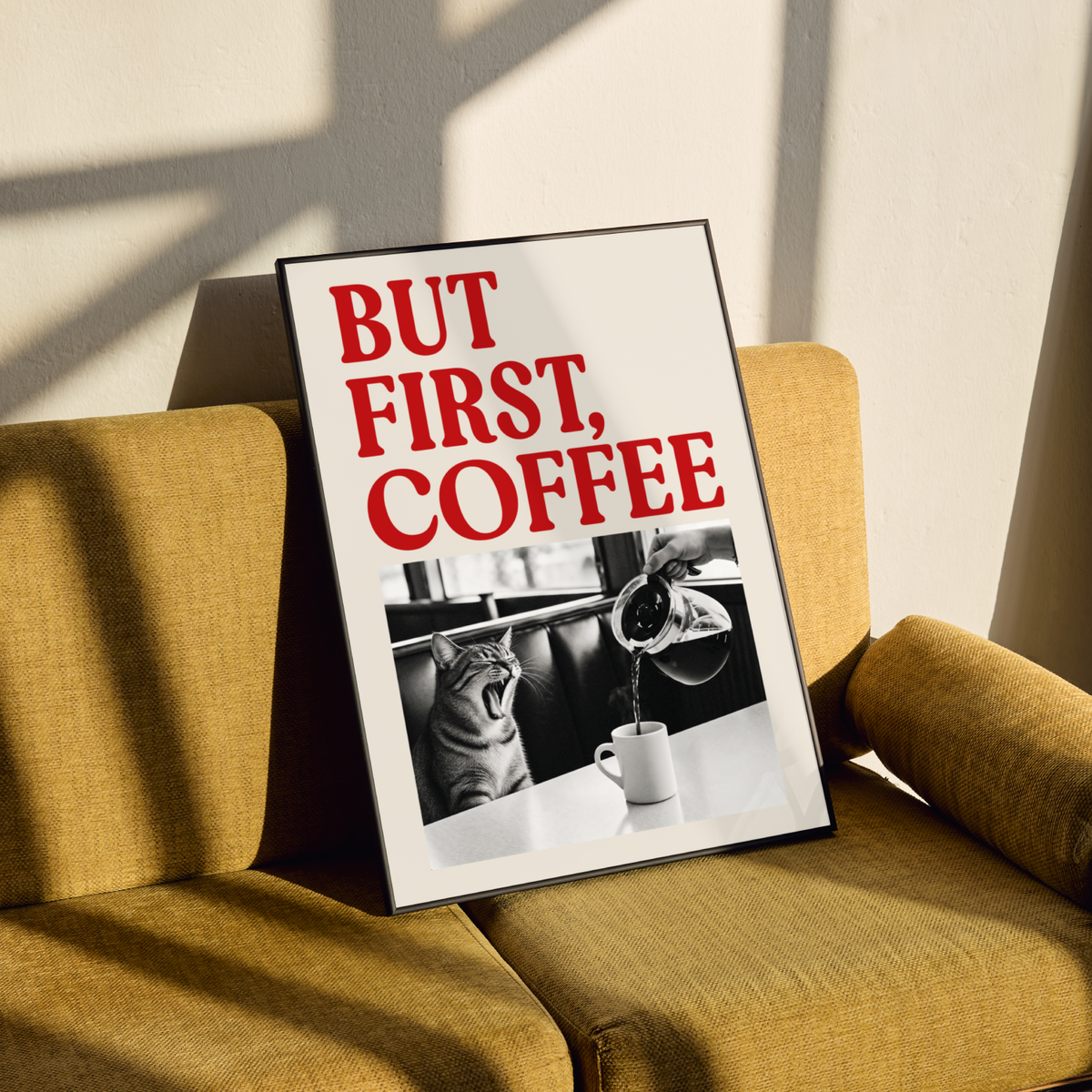 Cat Coffee Poster