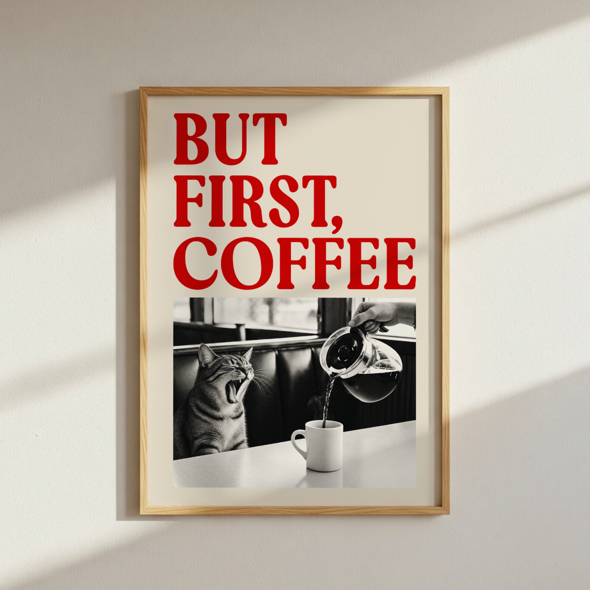 Cat Coffee Poster
