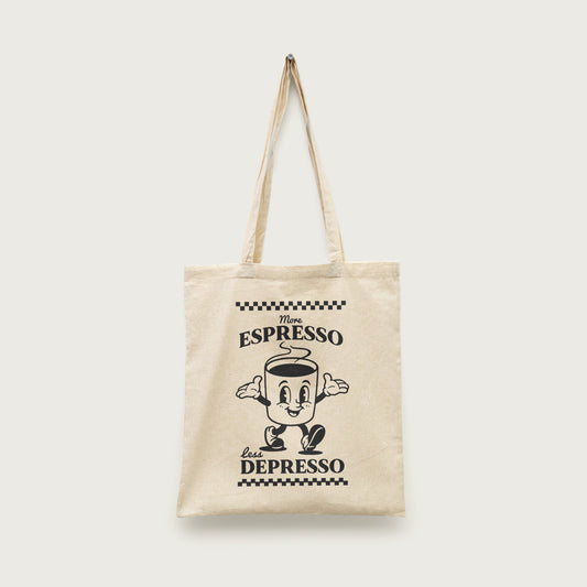 More Espresso Less Depresso Tote Bag