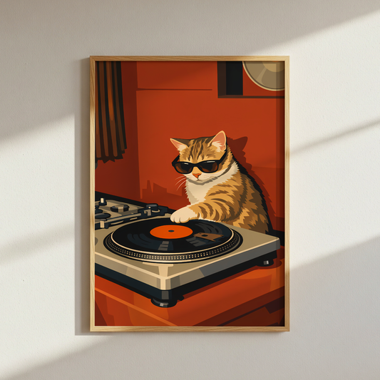 Cool Cat DJ Poster