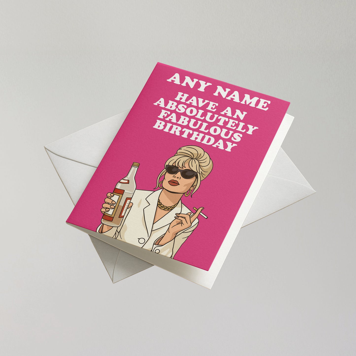 Funny Absolutely Fabulous Personalised Birthday Card