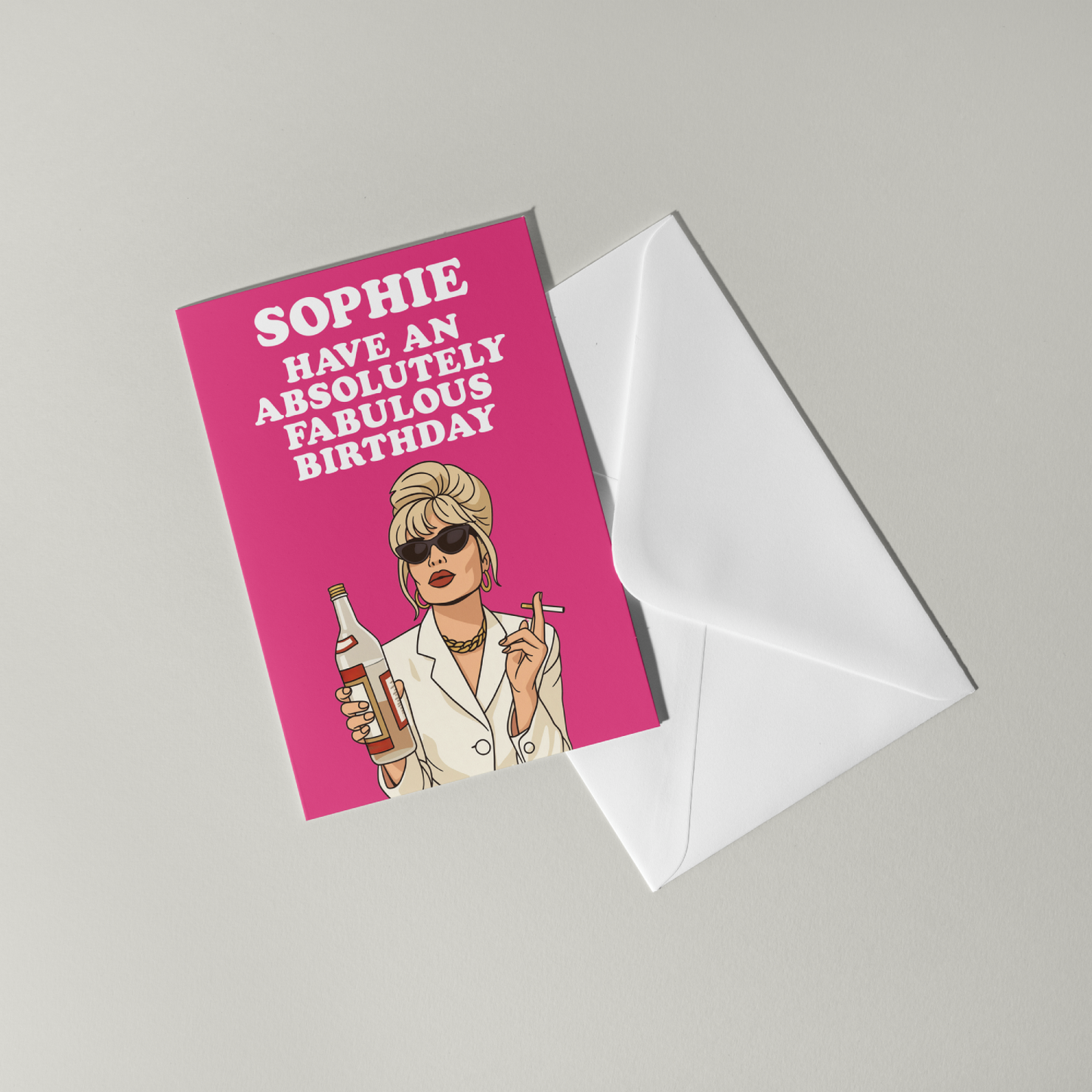 Funny Absolutely Fabulous Personalised Birthday Card