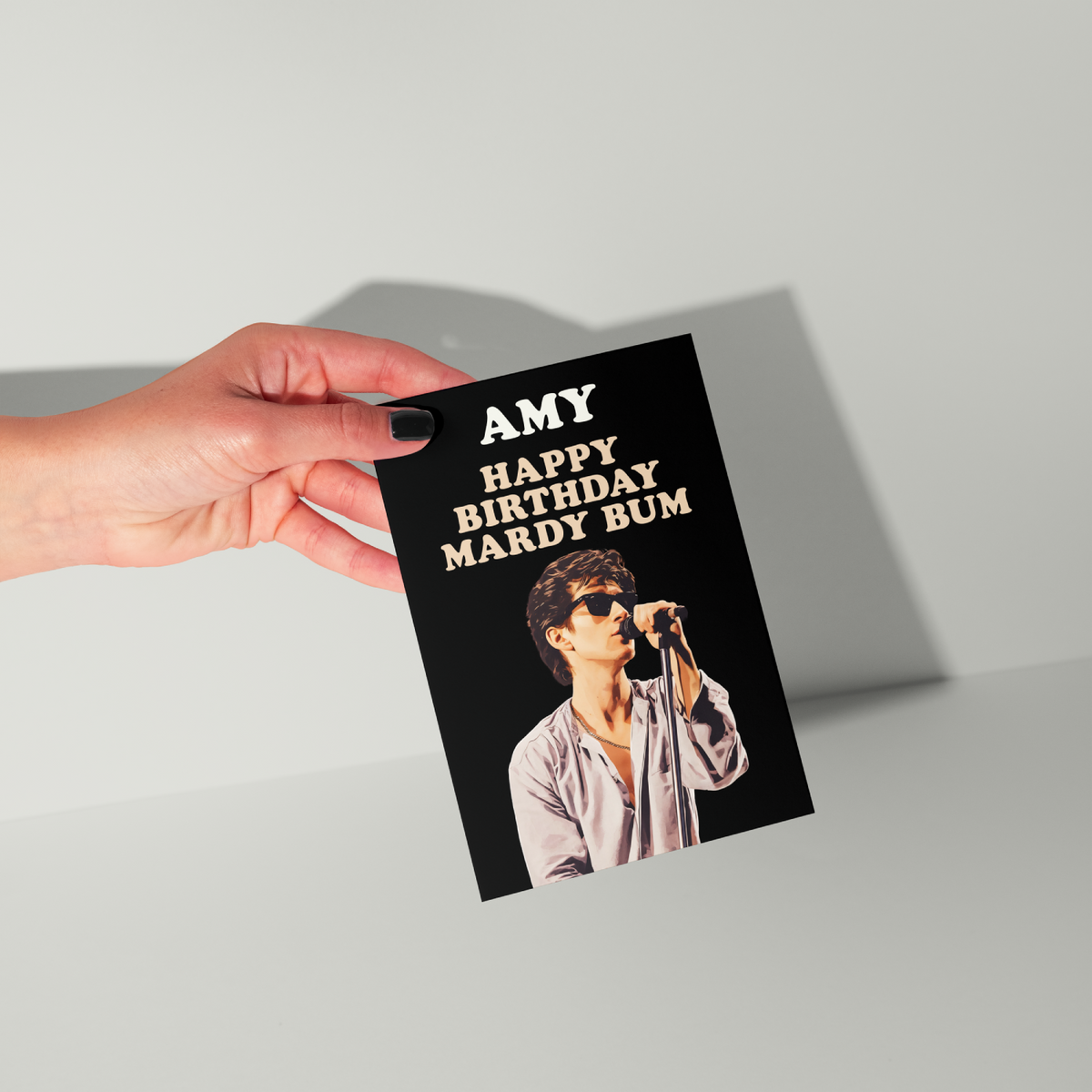 Funny Alex Turner Personalised Birthday Card