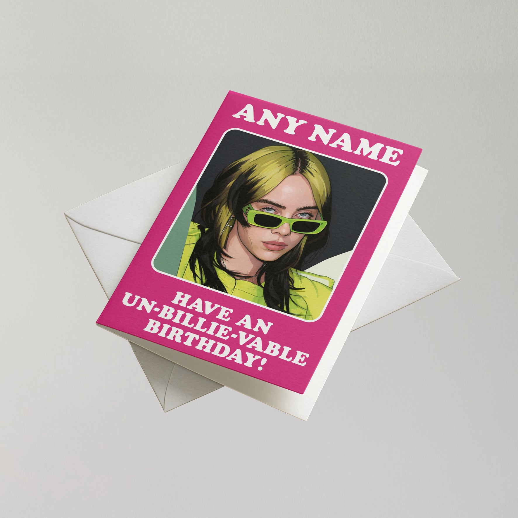 Funny Billie Eilish Personalised Birthday Card