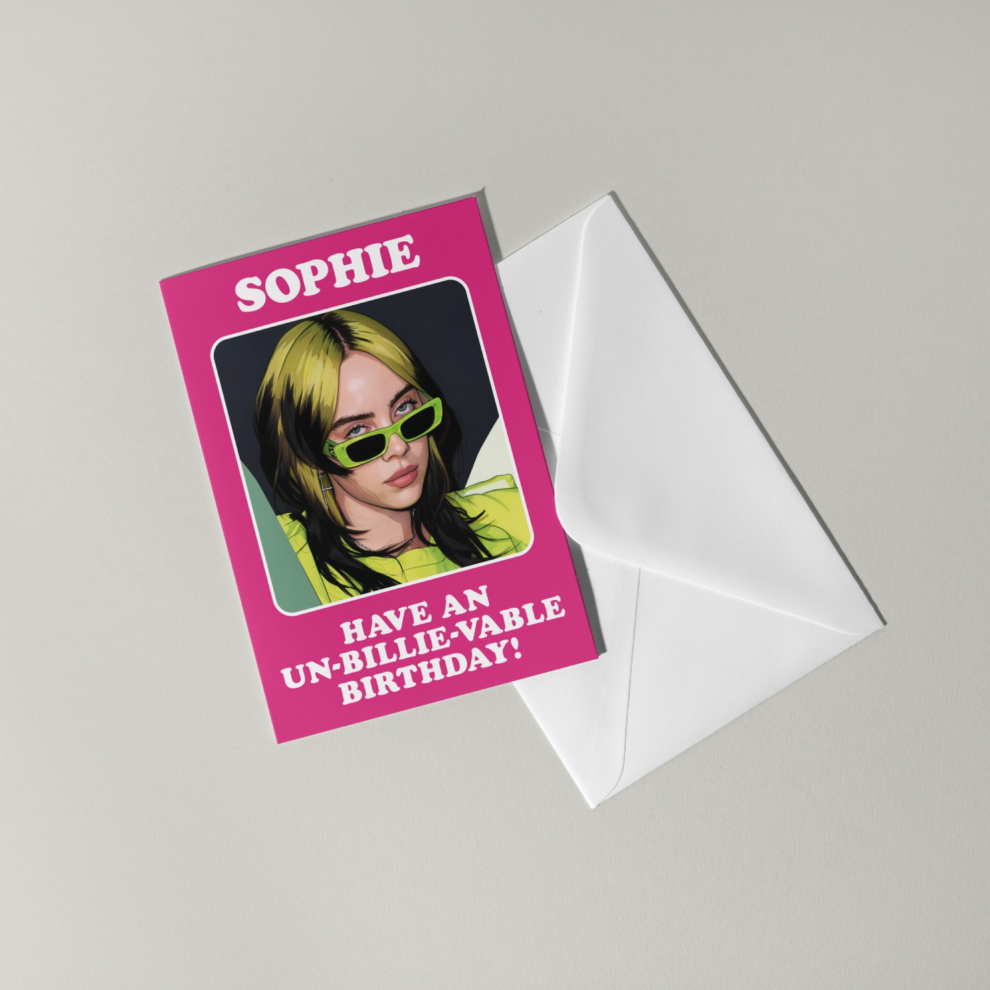 Funny Billie Eilish Personalised Birthday Card