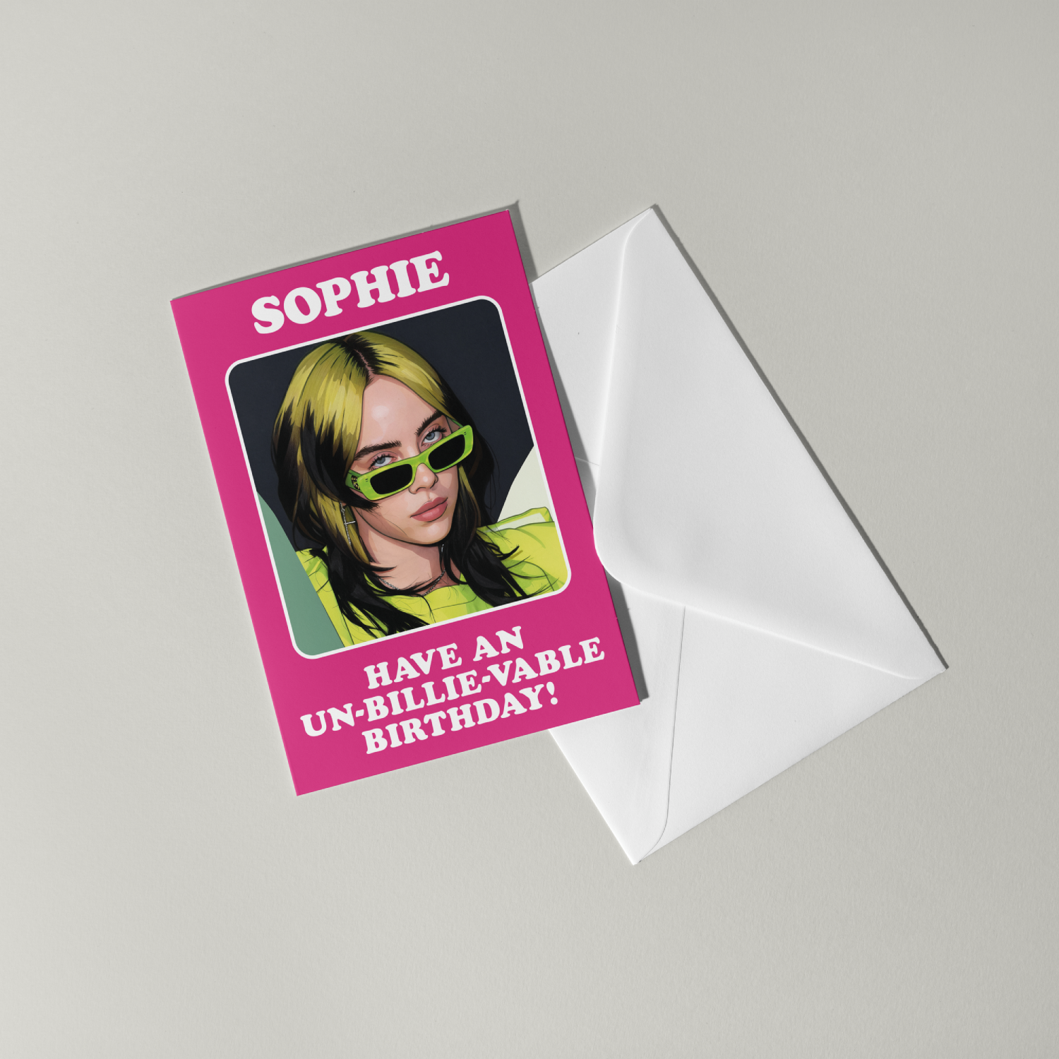 Funny Billie Eilish Personalised Birthday Card