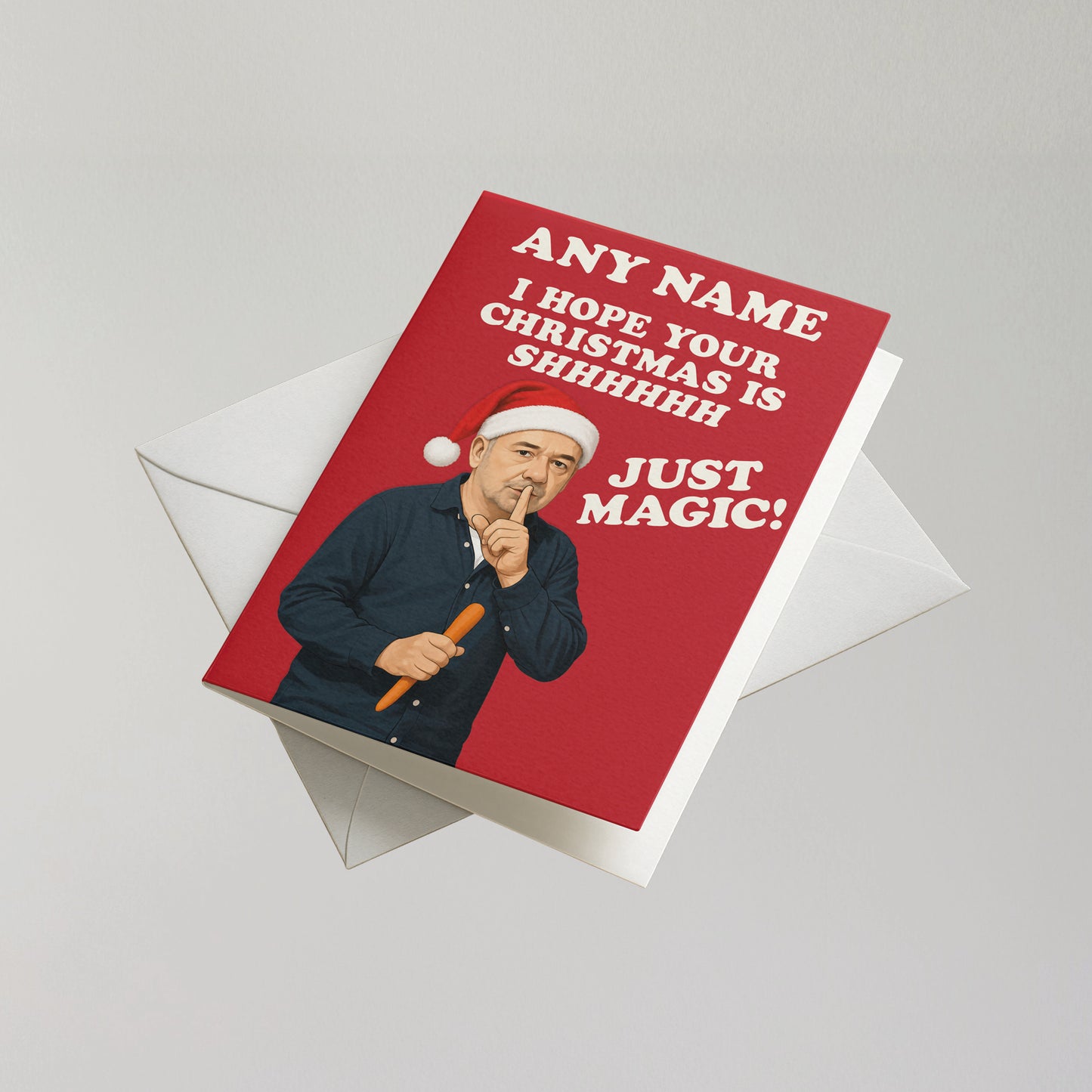 Funny Bob Mortimer Personalised Christmas Card