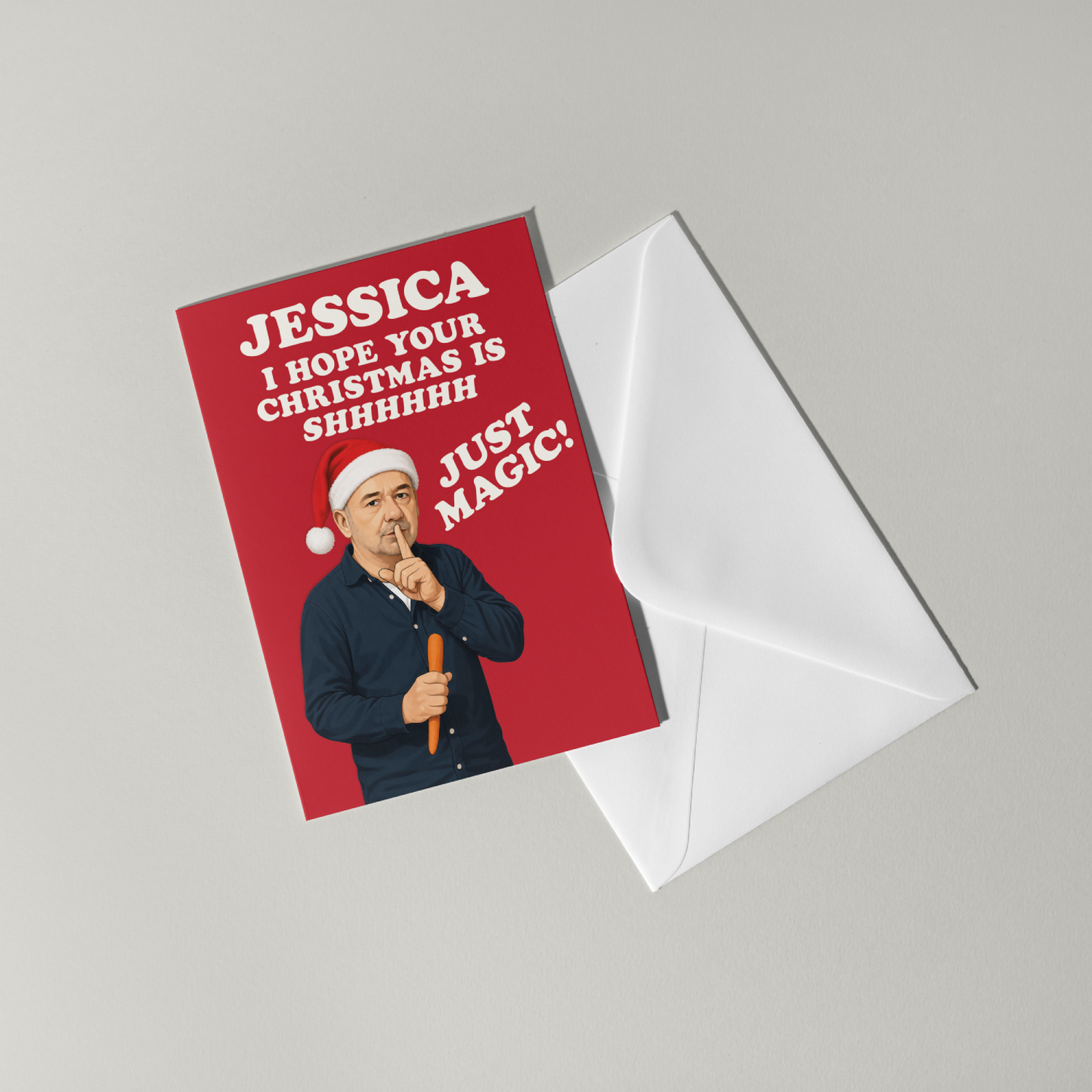 Funny Bob Mortimer Personalised Christmas Card