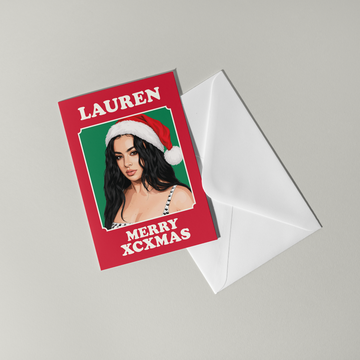 Funny Charli XCX Personalised Christmas Card