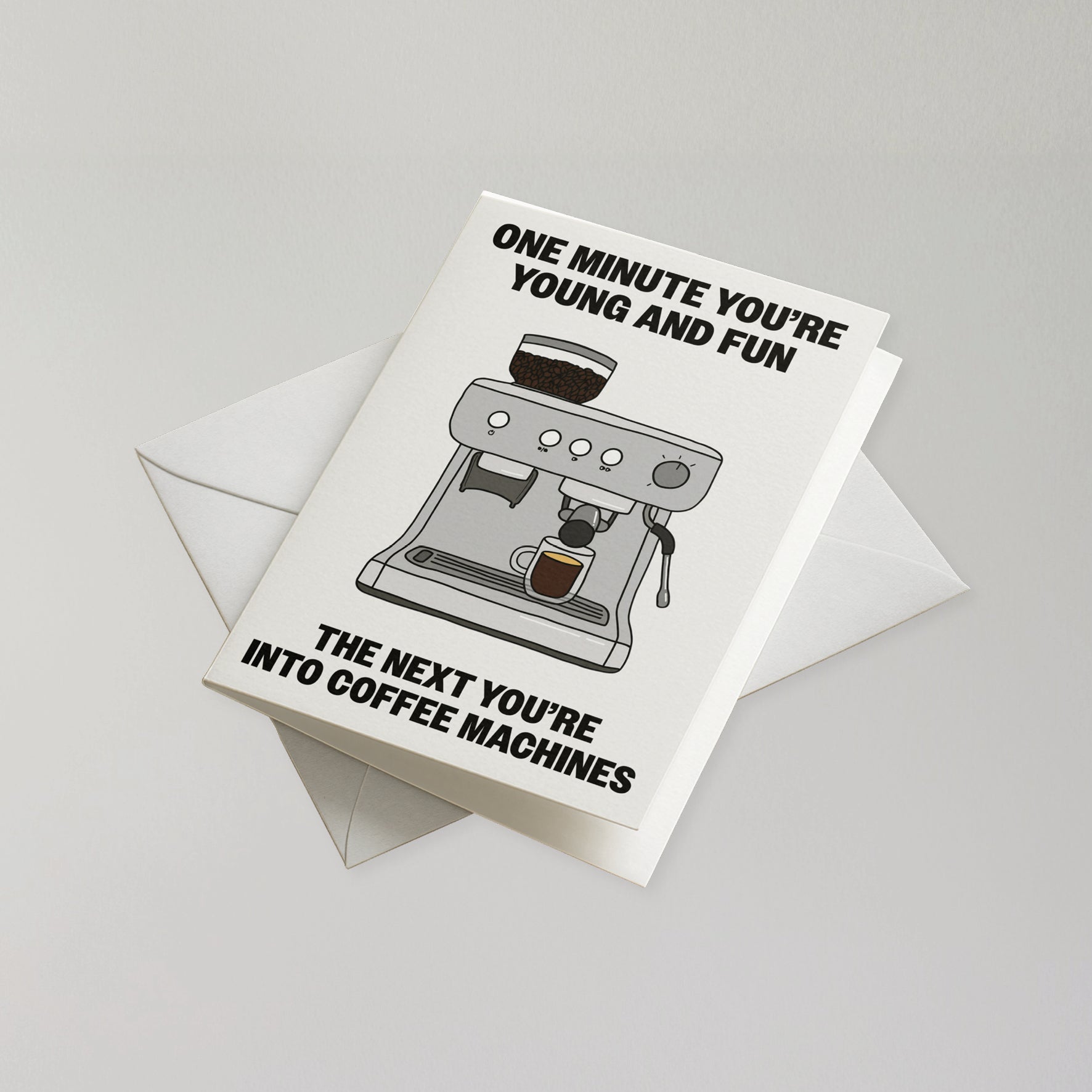 Funny Coffee Machine Birthday Card