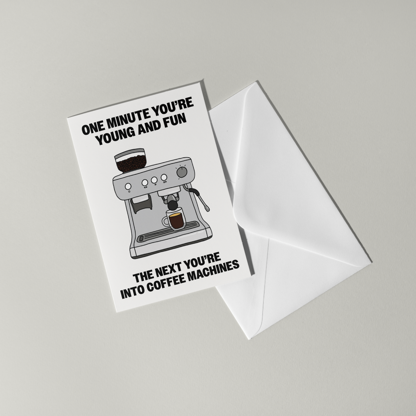 Funny Coffee Machine Birthday Card