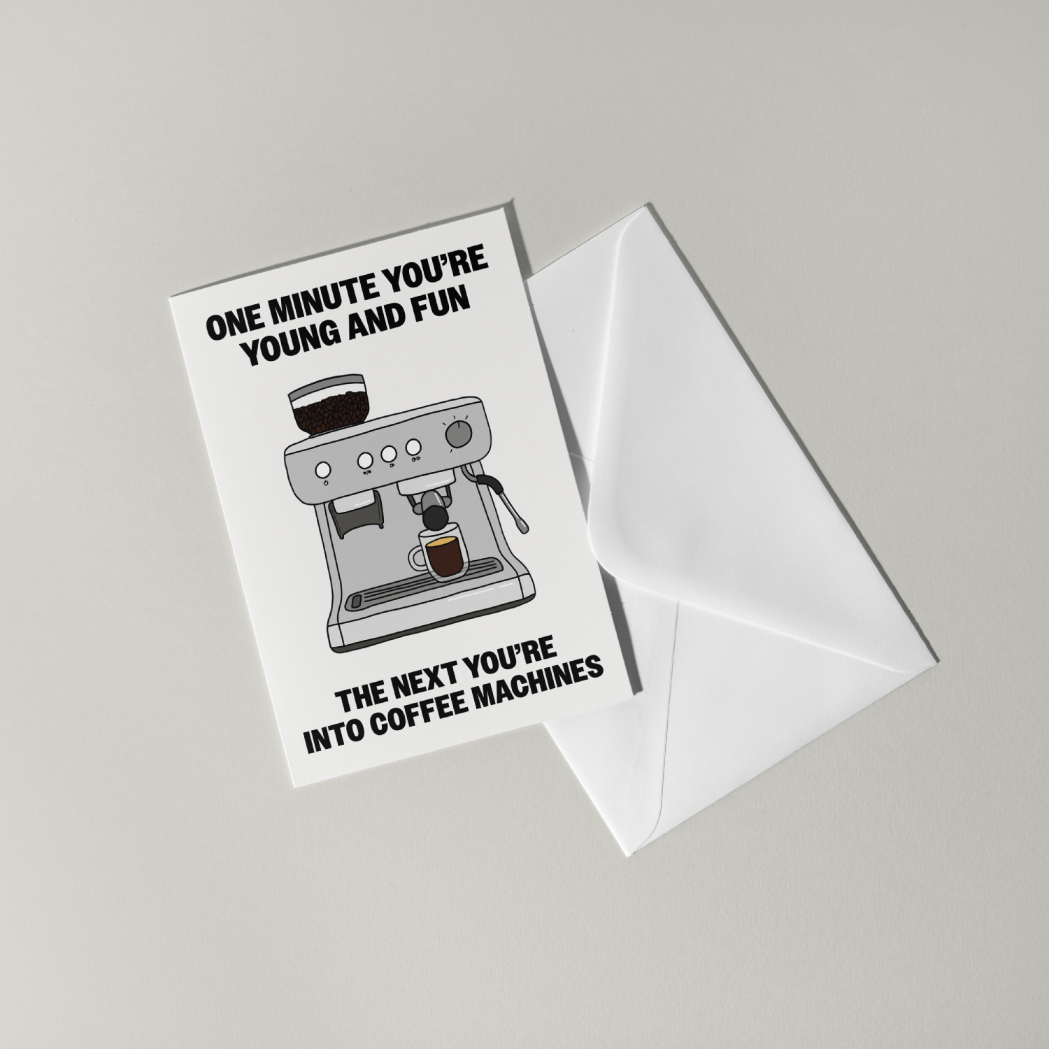 Funny Coffee Machine Birthday Card