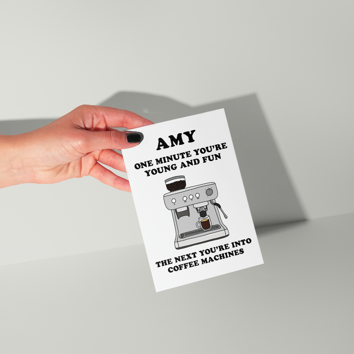 Funny Coffee Personalised Birthday Card
