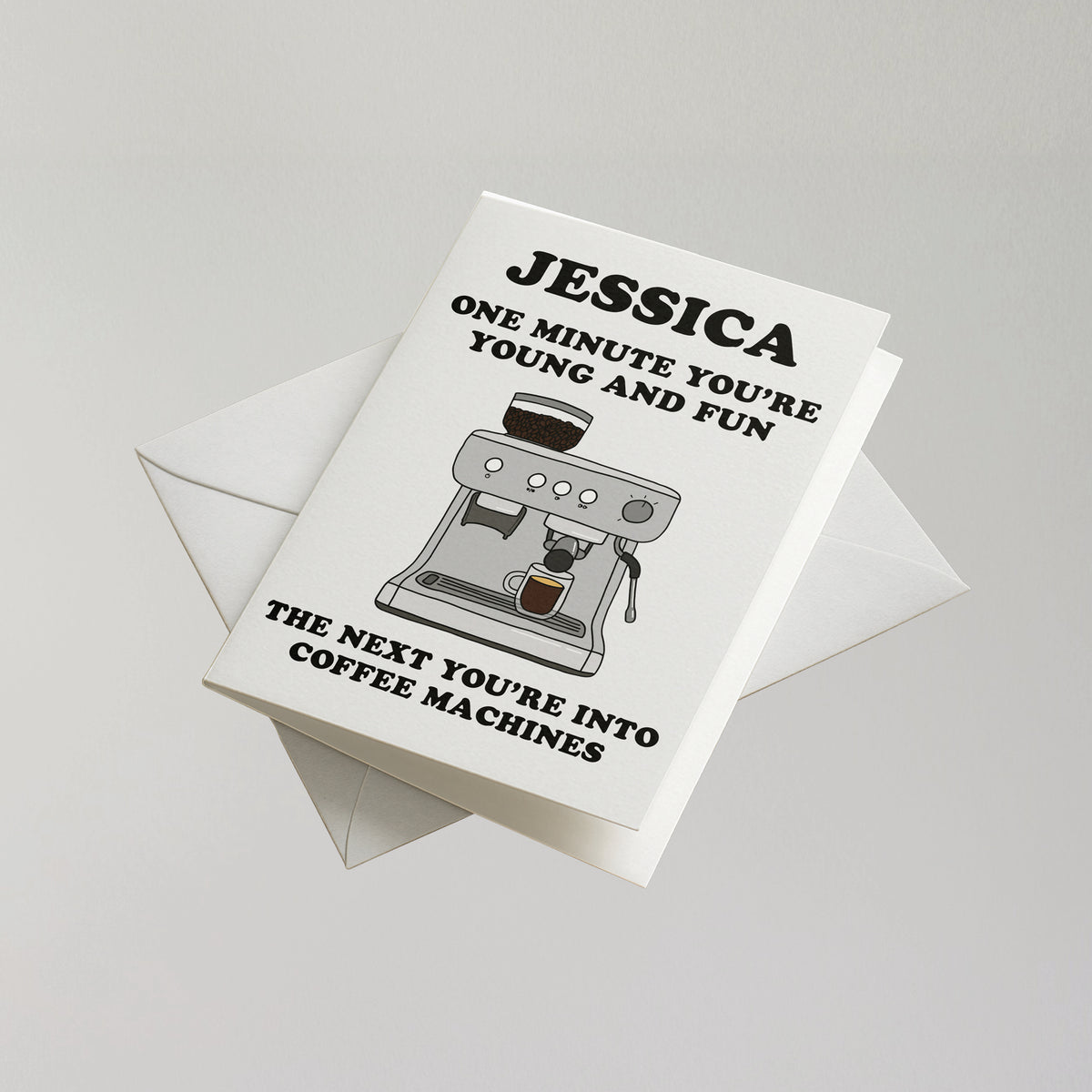 Funny Coffee Personalised Birthday Card