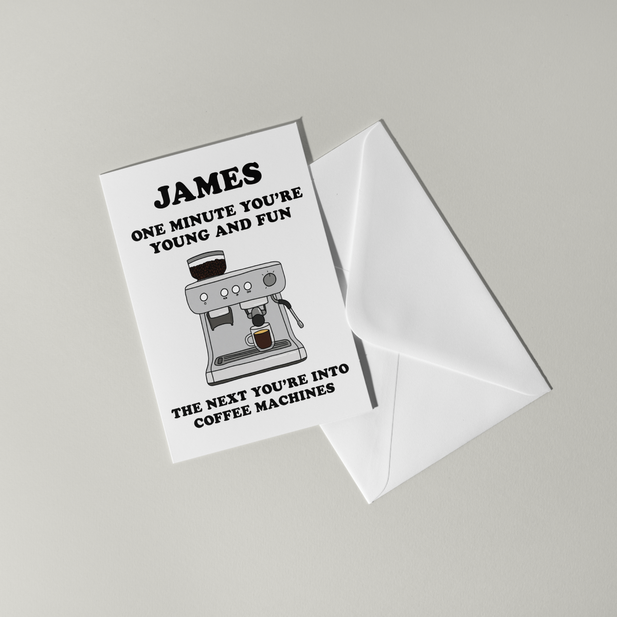 Funny Coffee Personalised Birthday Card