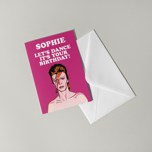 Funny David Bowie Personalised Birthday Card