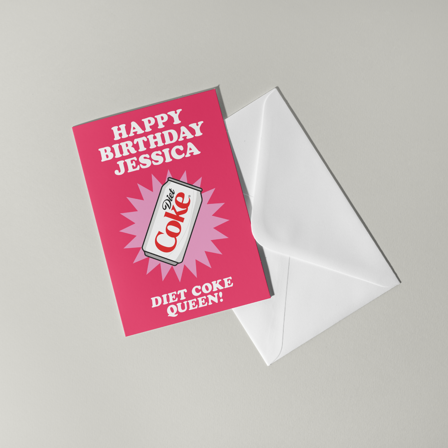 Funny Diet Coke Personalised Birthday Card