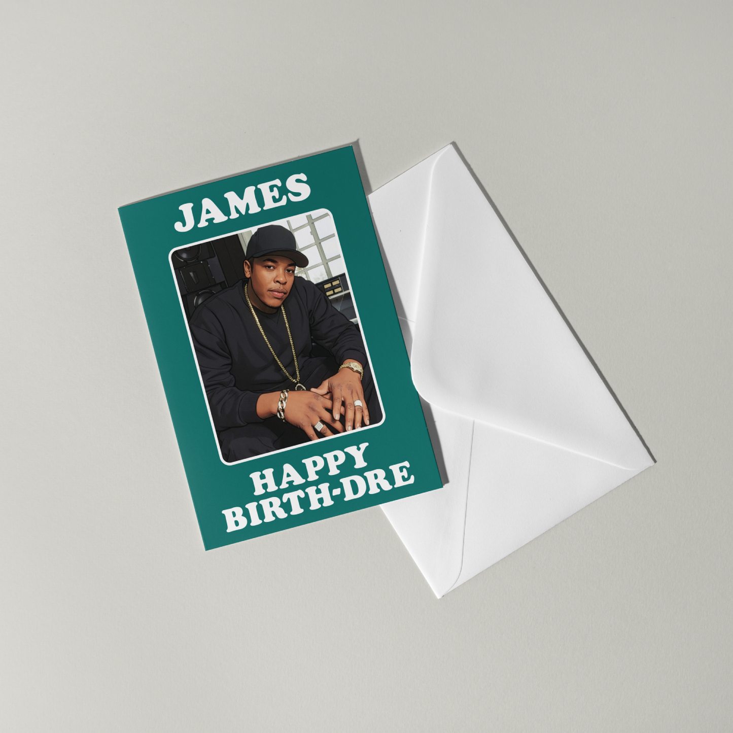 Funny Dr Dre Personalised Birthday Card