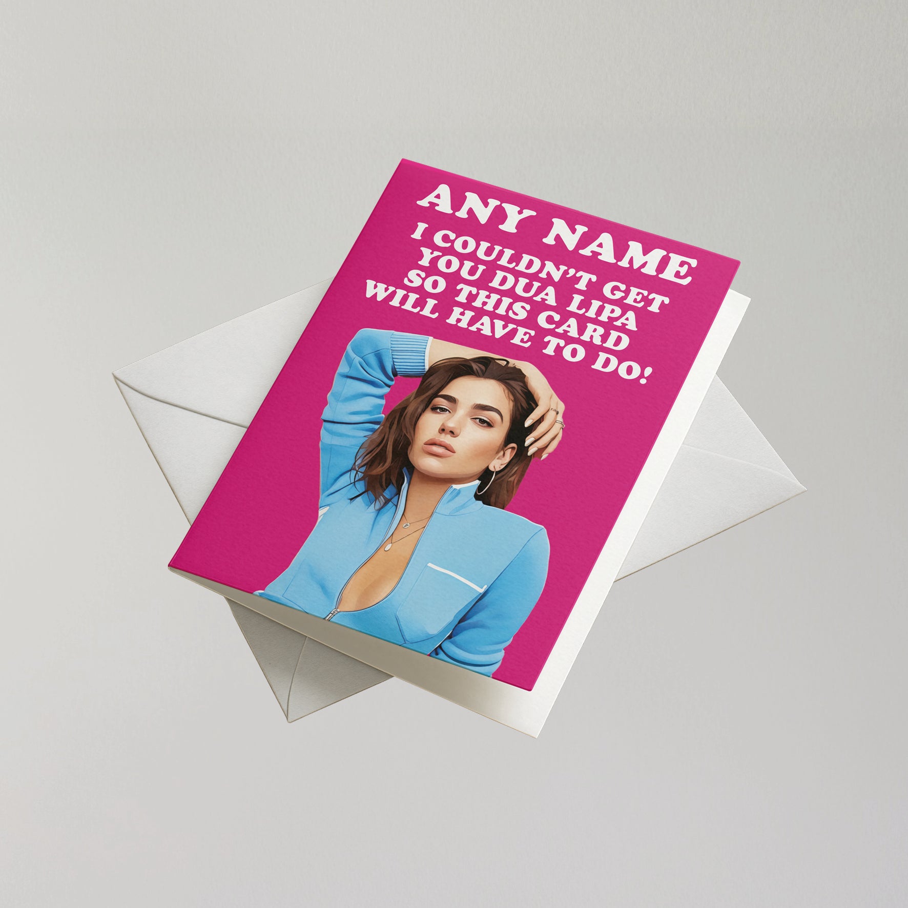 Funny Dua Lipa Personalised Birthday Card