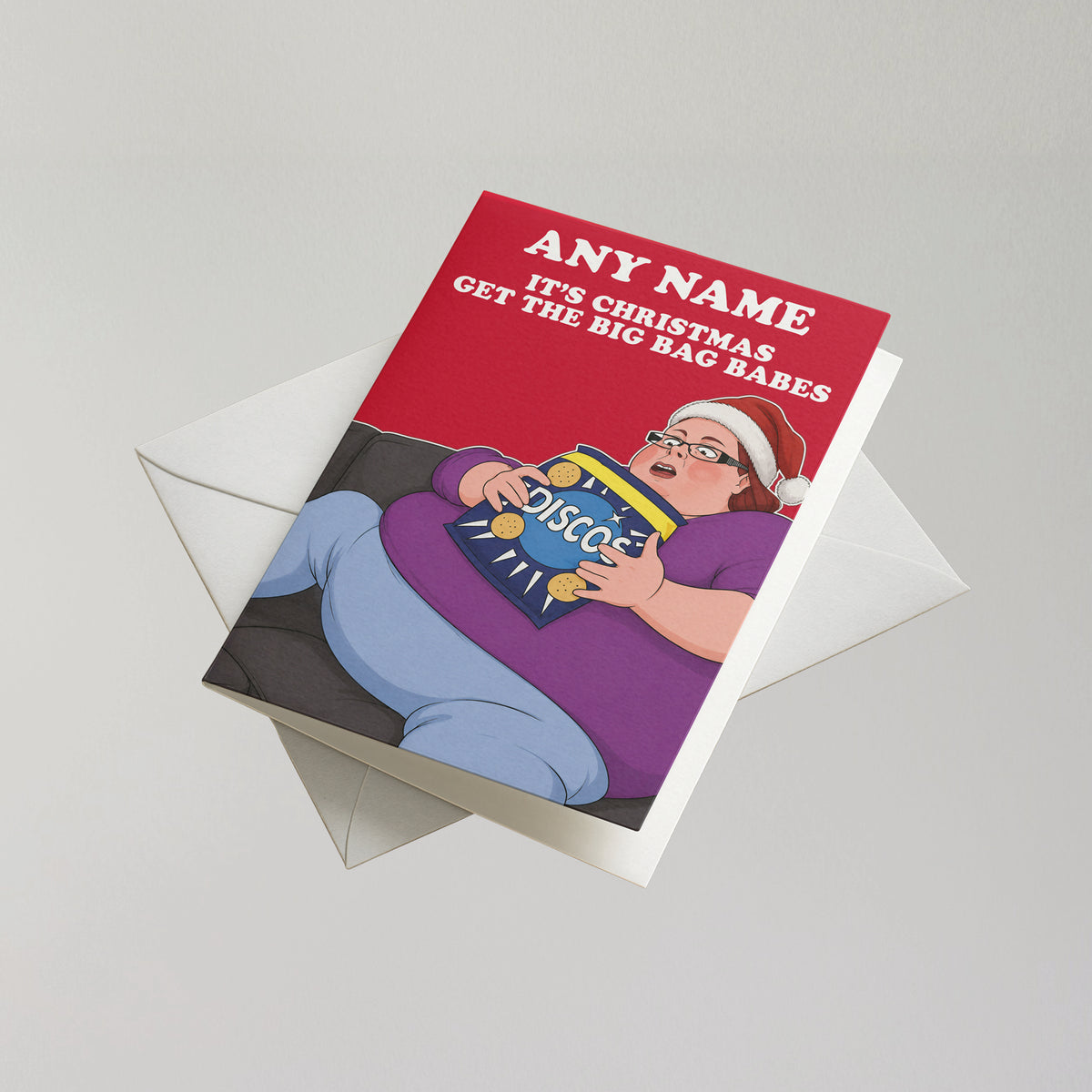 Funny Fat Families Personalised Christmas Card
