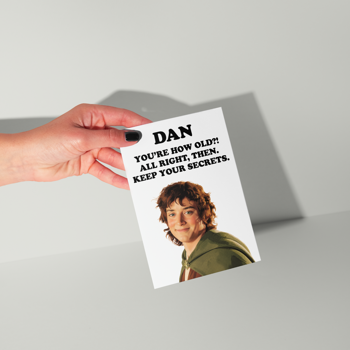 Funny Frodo Baggins Personalised Birthday Card