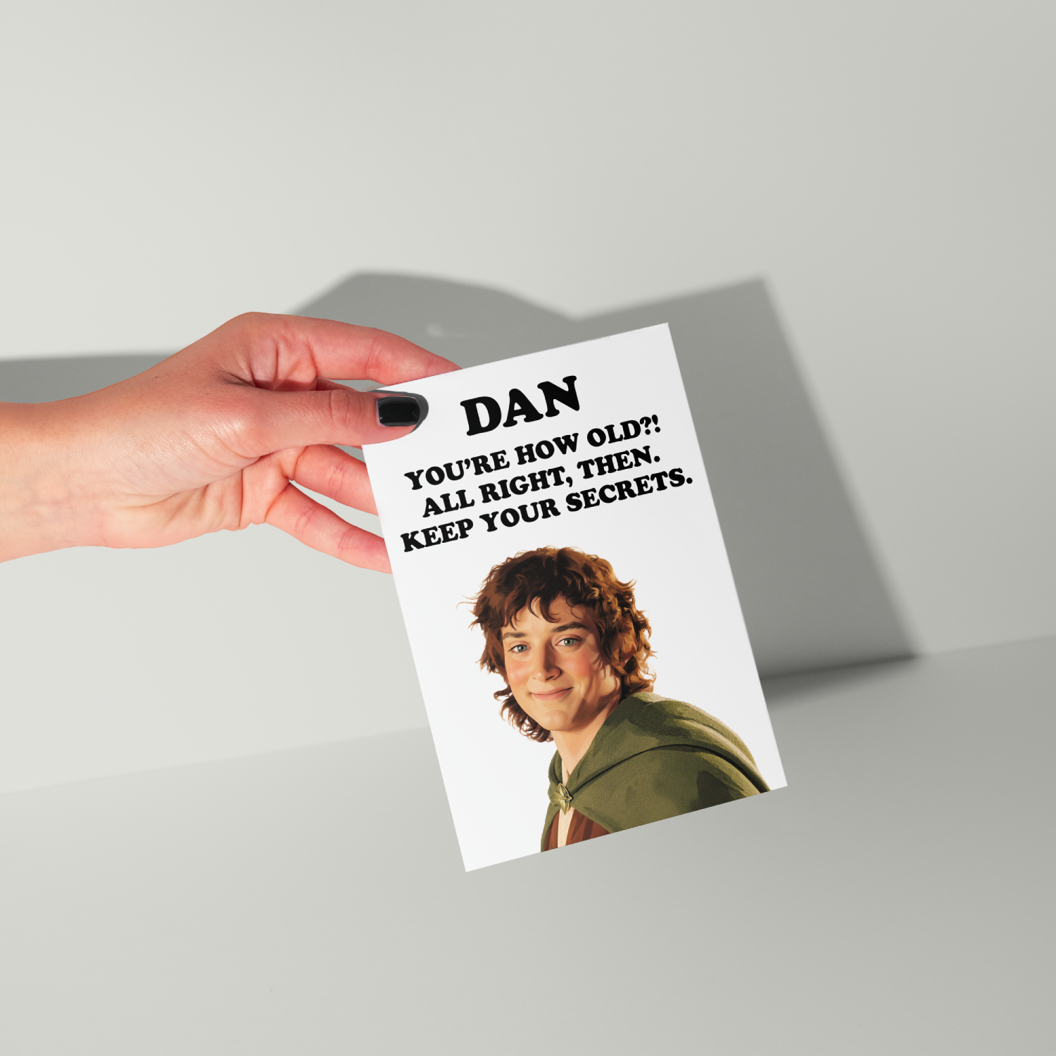 Funny Frodo Baggins Personalised Birthday Card