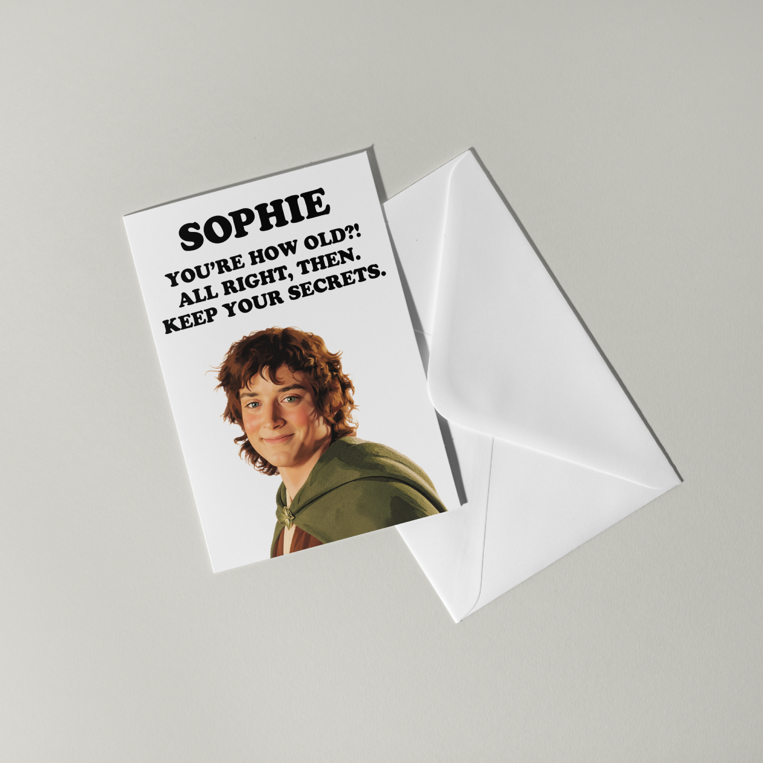 Funny Frodo Baggins Personalised Birthday Card