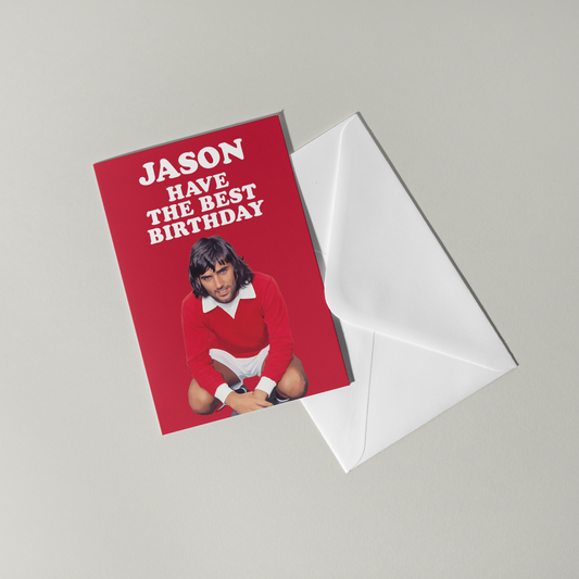 Funny George Best Personalised Birthday Card