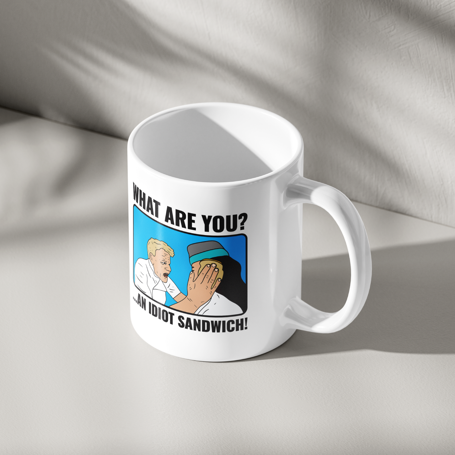 Funny Gordon Ramsay Idiot Sandwich Mug