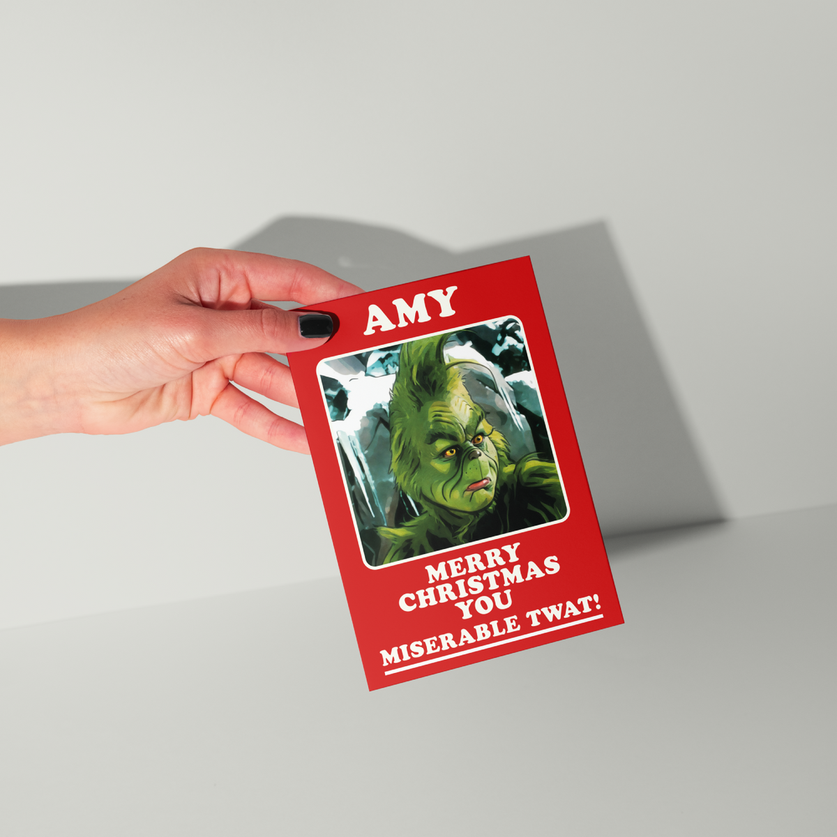Funny Grinch Personalised Christmas Card