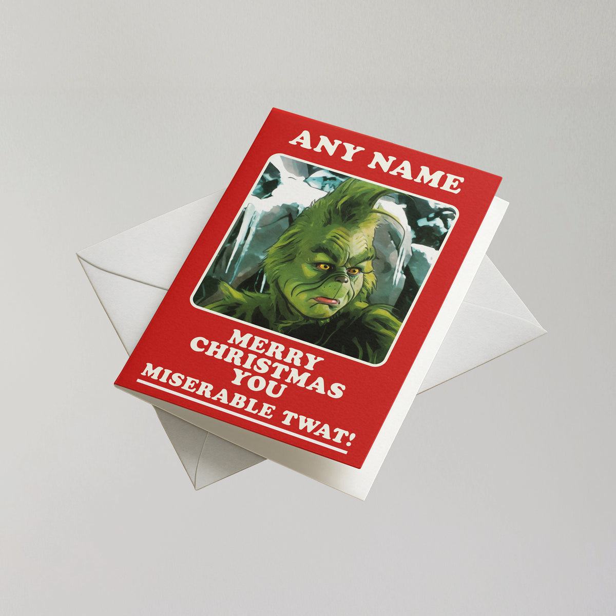 Funny Grinch Personalised Christmas Card