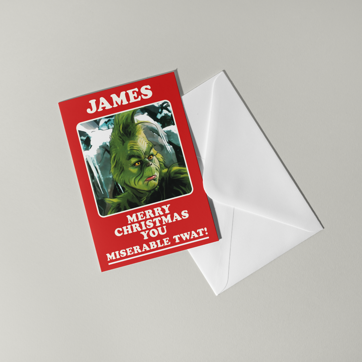 Funny Grinch Personalised Christmas Card