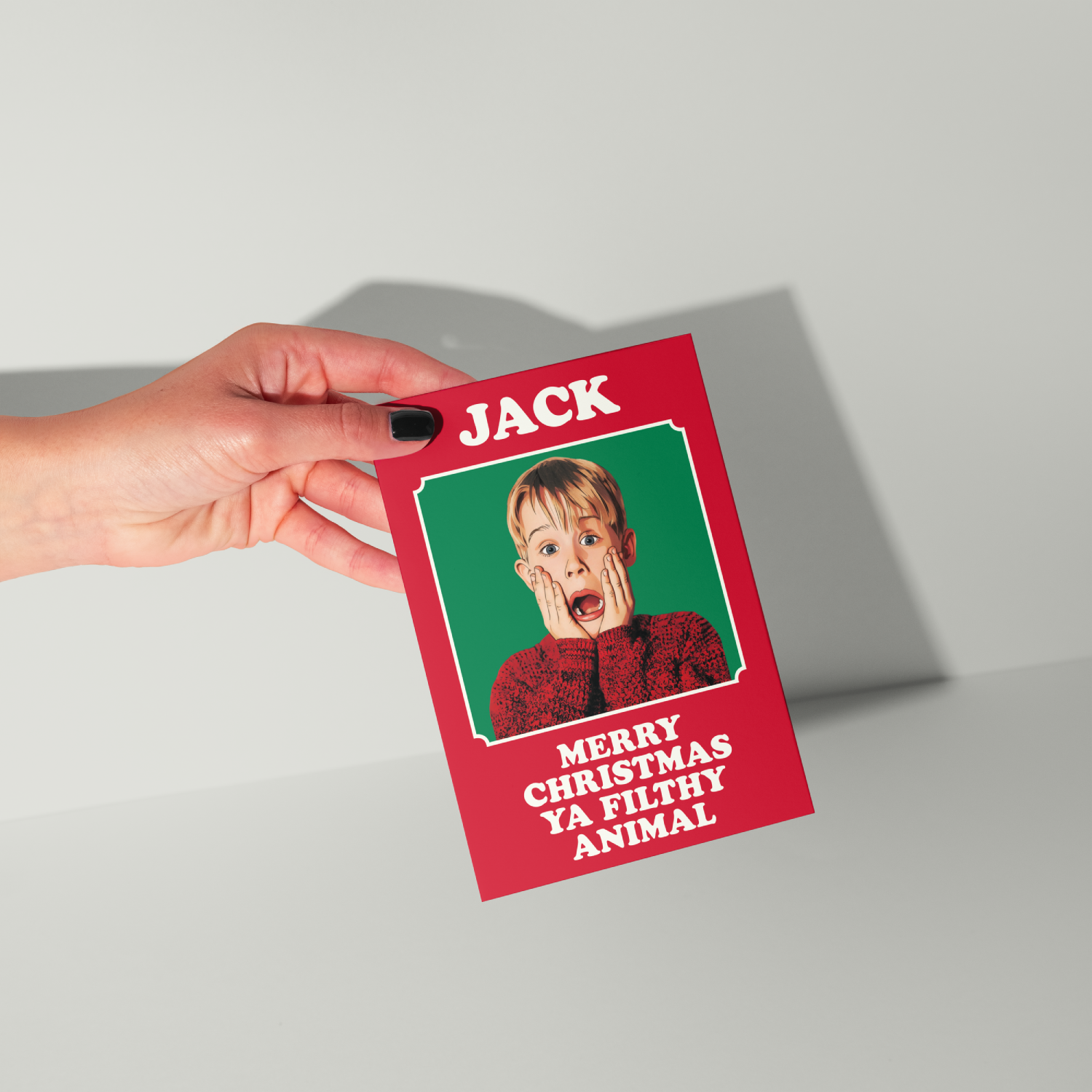 Funny Home Alone Personalised Christmas Card