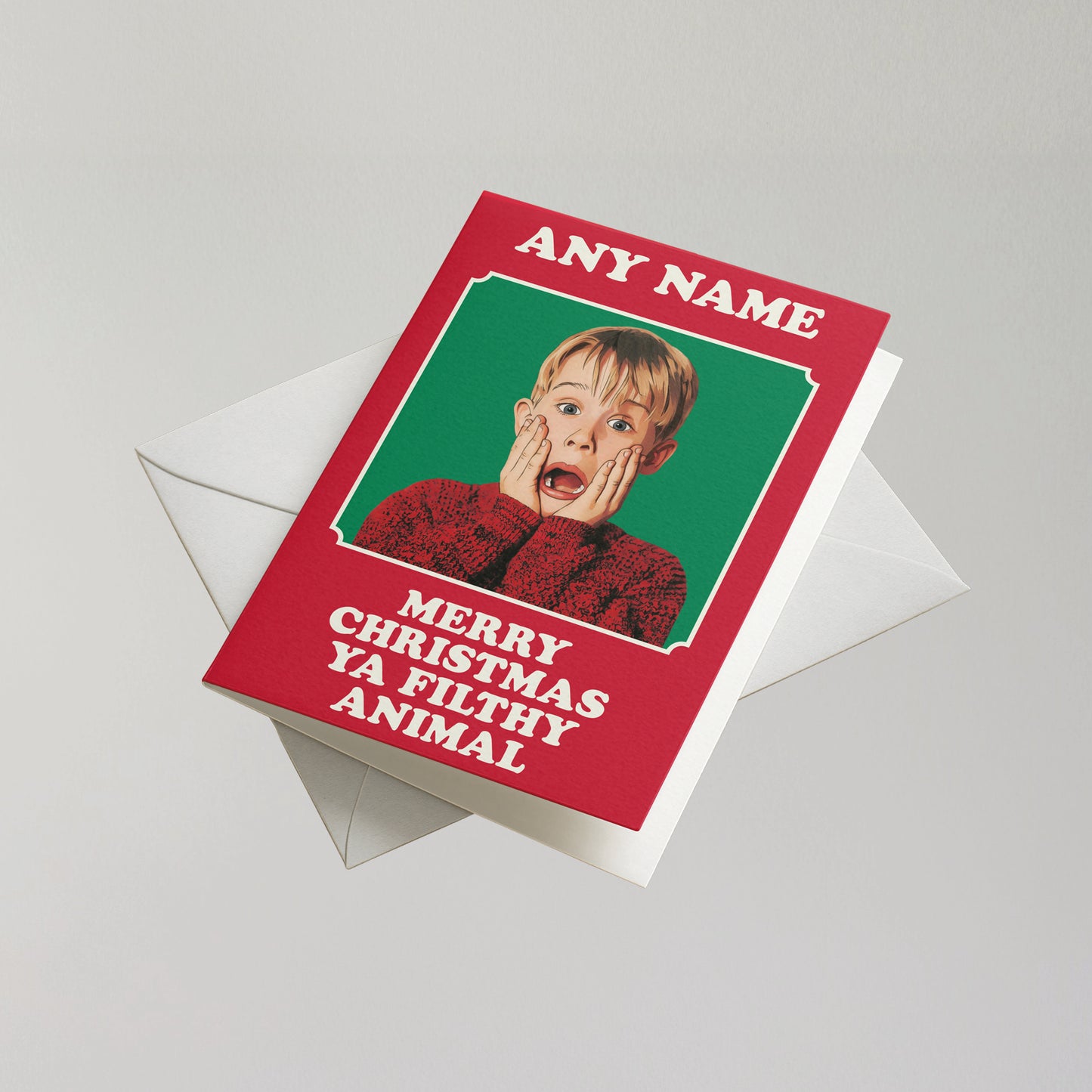 Funny Home Alone Personalised Christmas Card