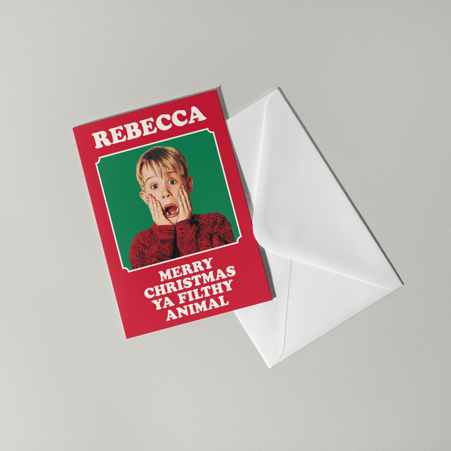 Funny Home Alone Personalised Christmas Card