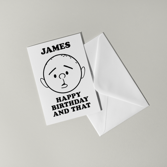 Funny Karl Pilkington Personalised Birthday Card