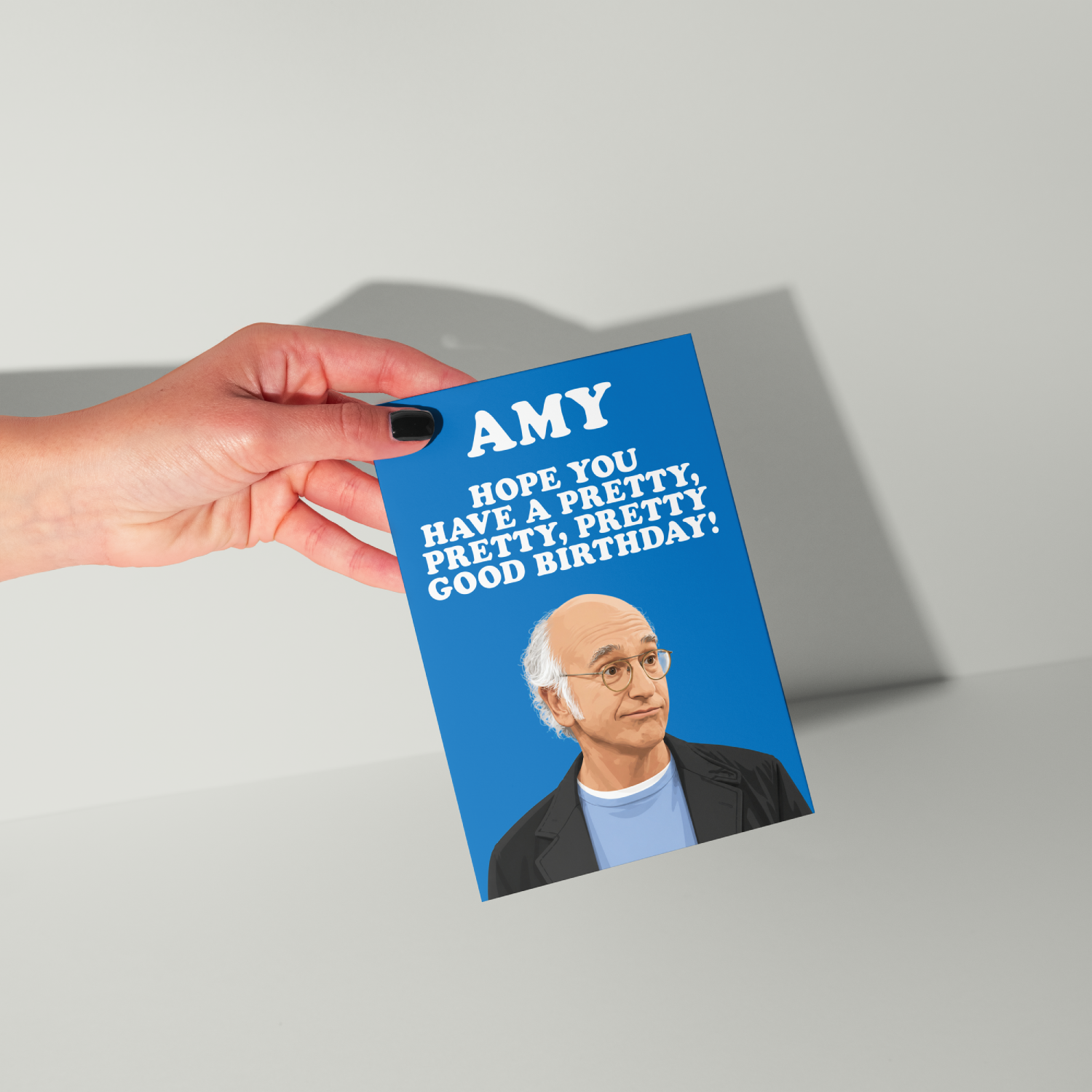 Funny Larry David Personalised Birthday Card