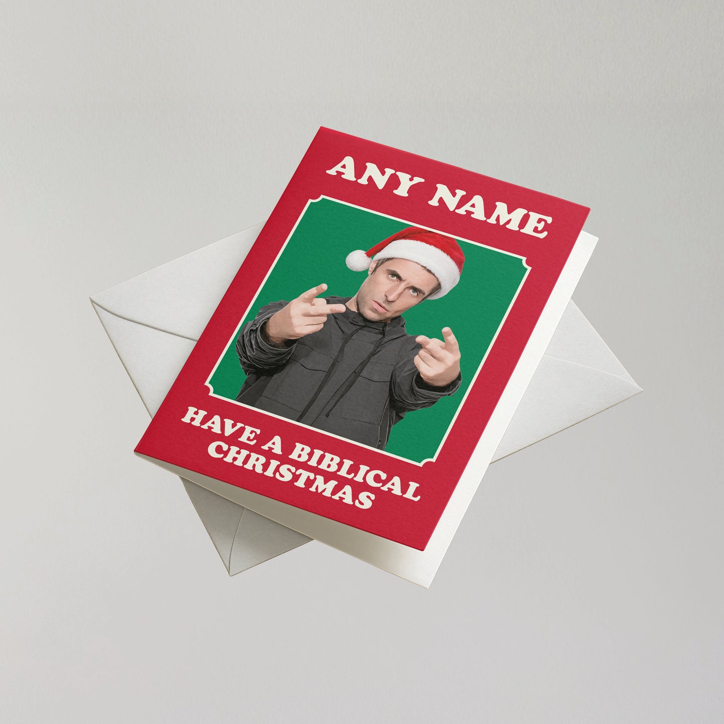 Funny Liam Gallagher Personalised Christmas Card