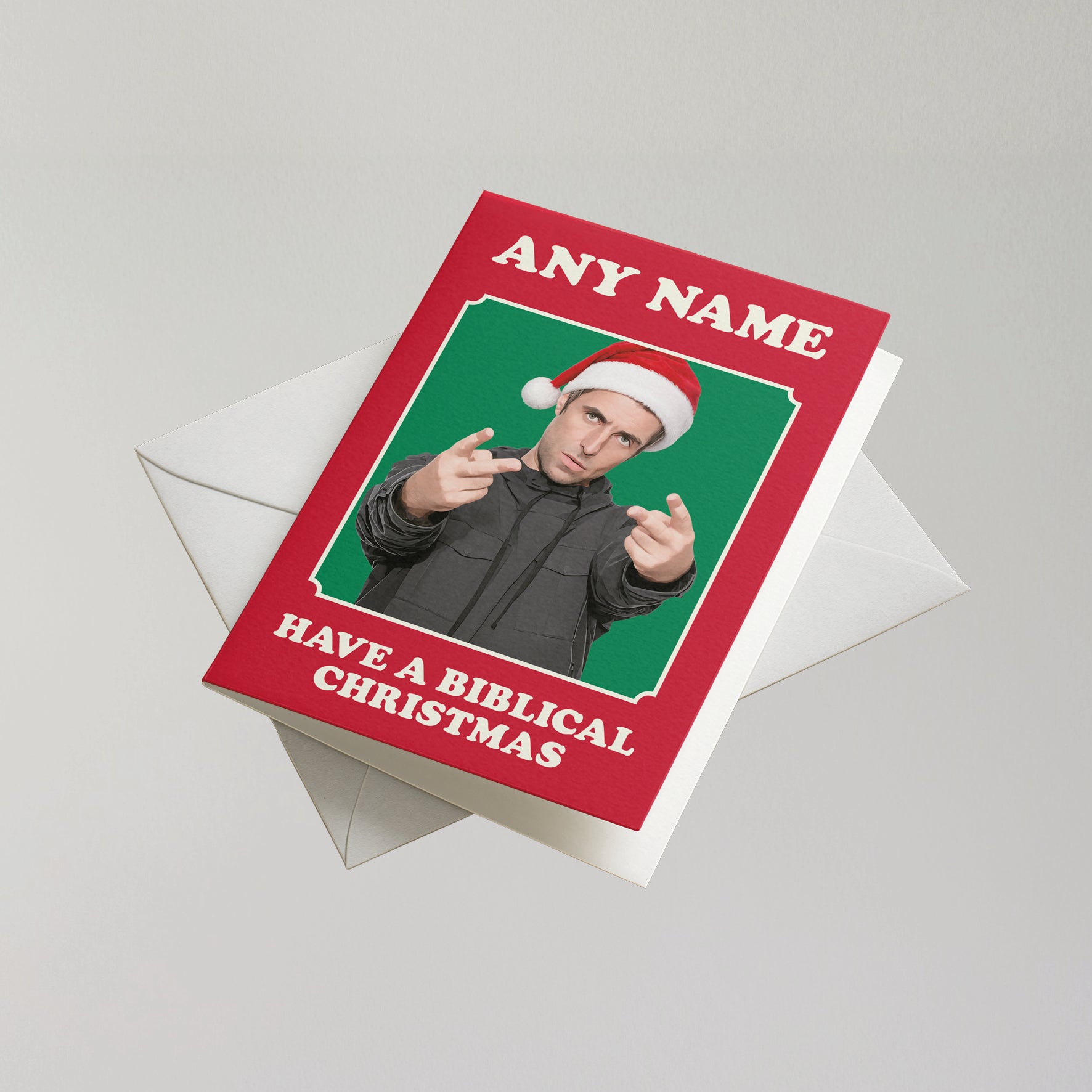 Funny Liam Gallagher Personalised Christmas Card