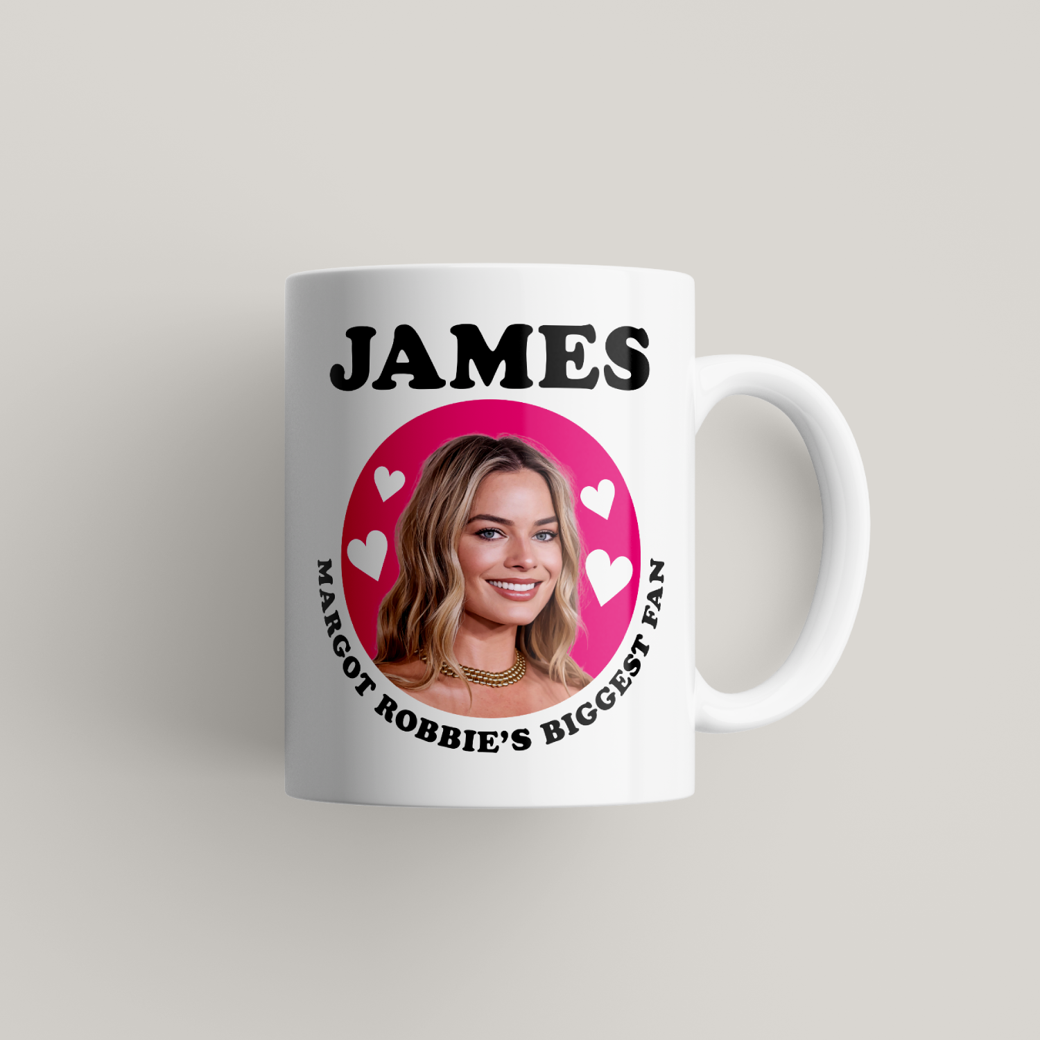 Funny Margot Robbie Personalised Mug