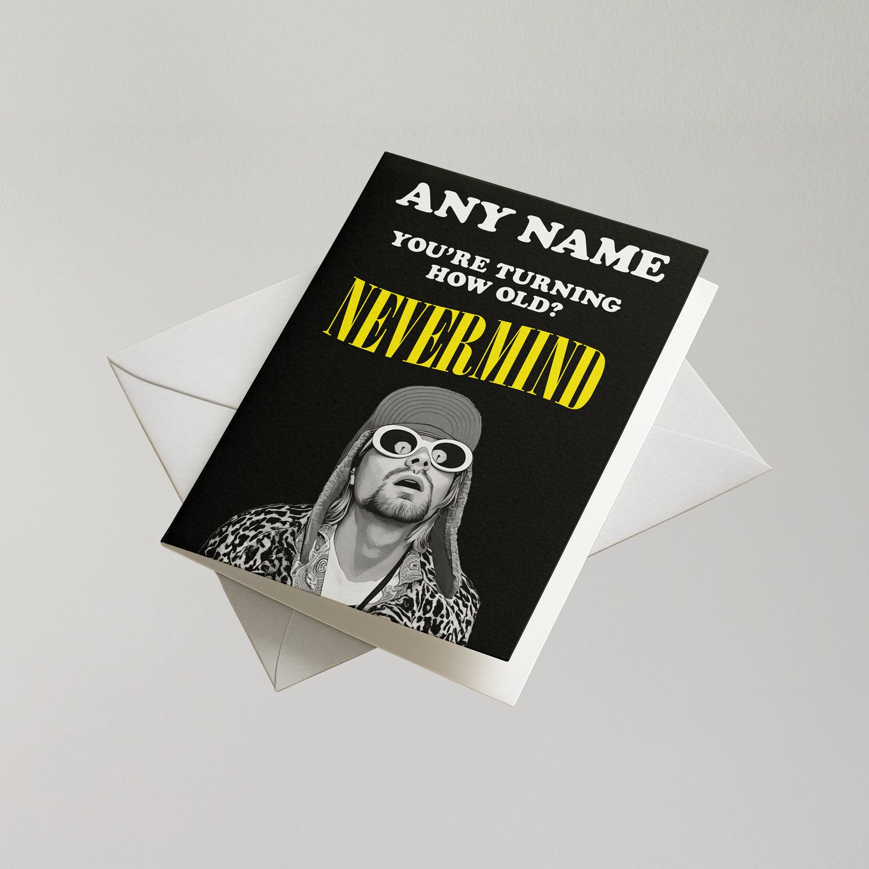 Funny Nirvana Personalised Birthday Card