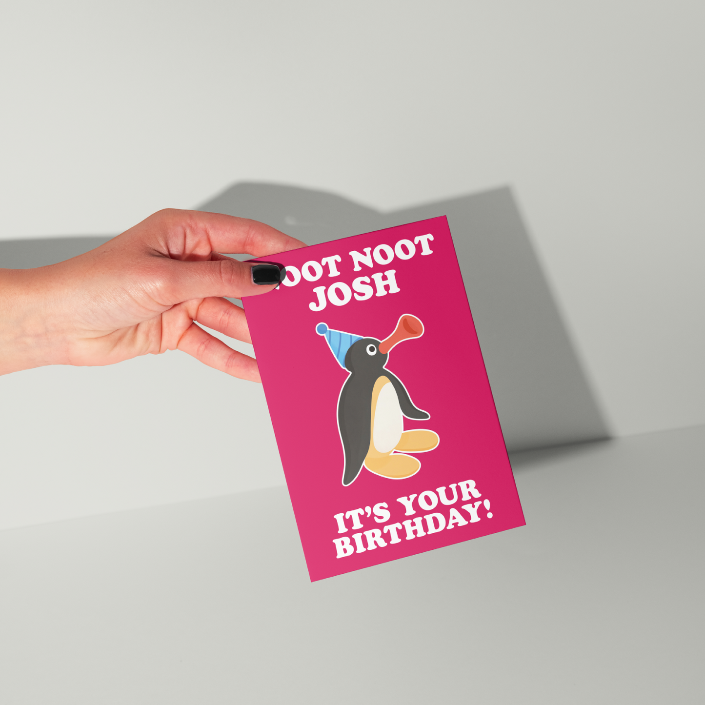 Funny Pingu Personalised Birthday Card