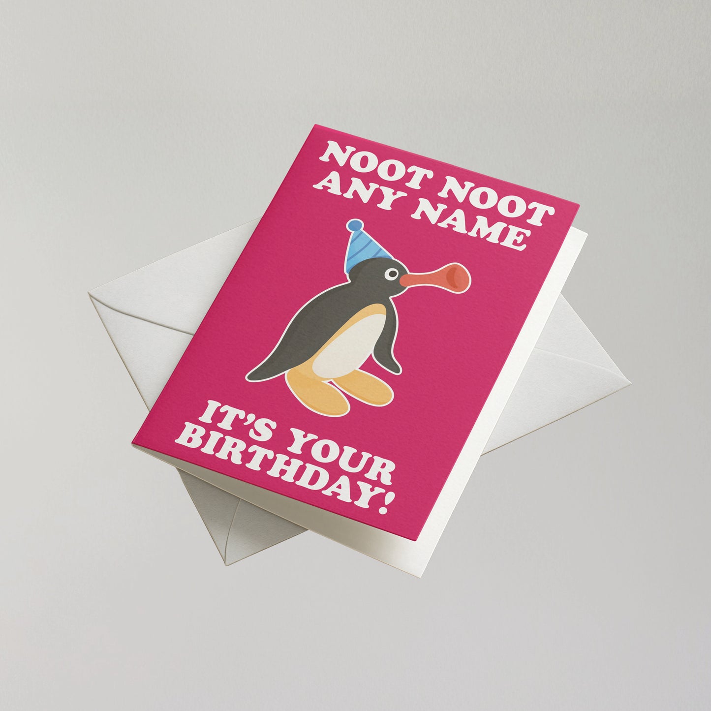 Funny Pingu Personalised Birthday Card