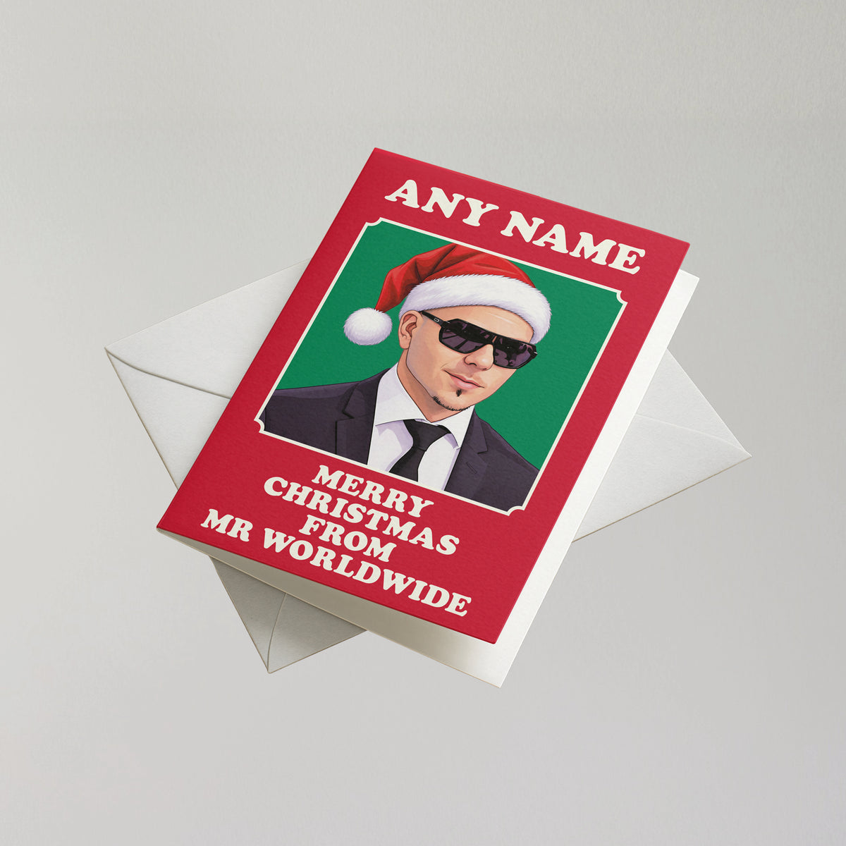 Funny Pitbull Personalised Christmas Card