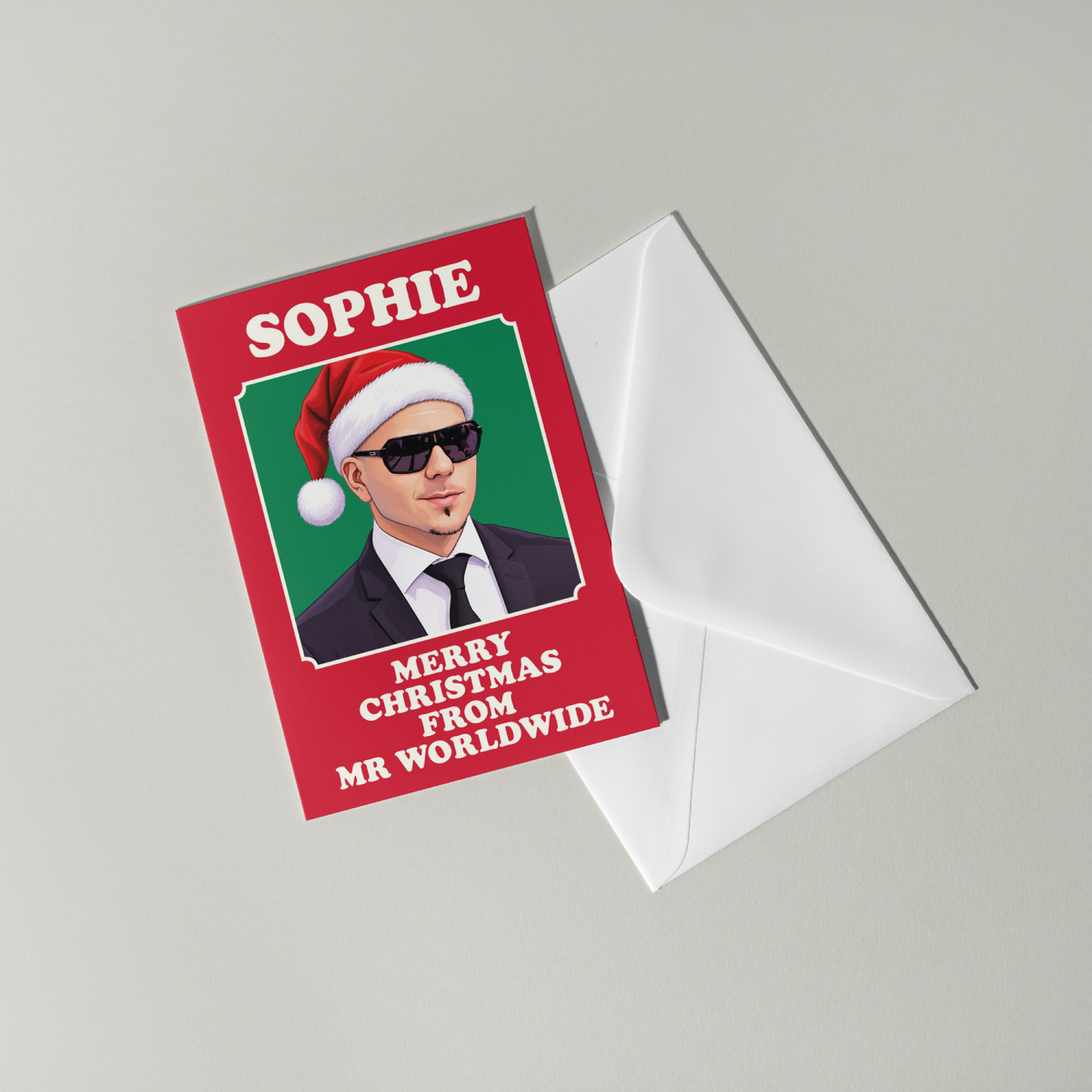 Funny Pitbull Personalised Christmas Card