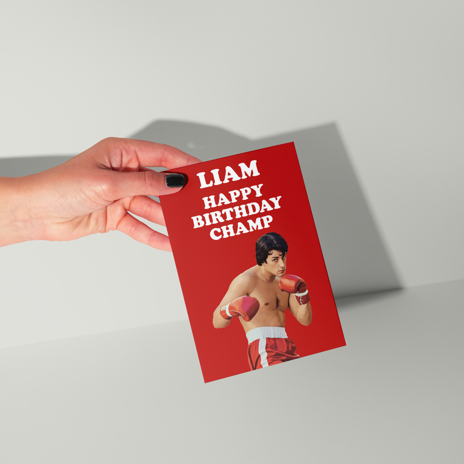 Funny Rocky Balboa Personalised Birthday Card